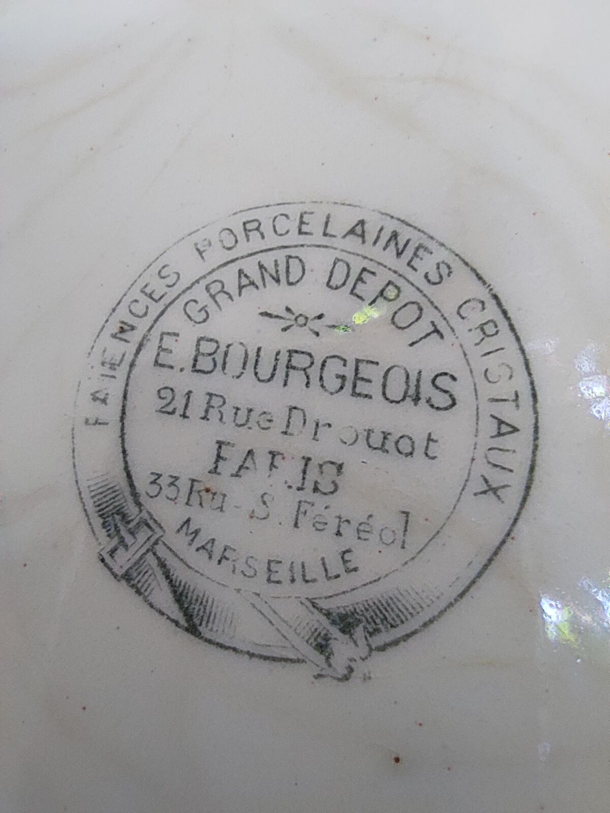 Hollow earthenware dish by Gien