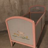 50s painted wood child bed