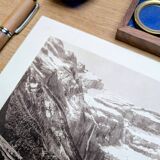 The circus of Gavarnie, Hautes-Pyrénées, photo print from 1937.