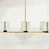 Vintage modernist chandelier in gilded brass – 1970s design