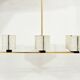 Vintage modernist chandelier in gilded brass – 1970s design