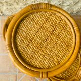Vintage bamboo and rattan plant holder, circa 70's