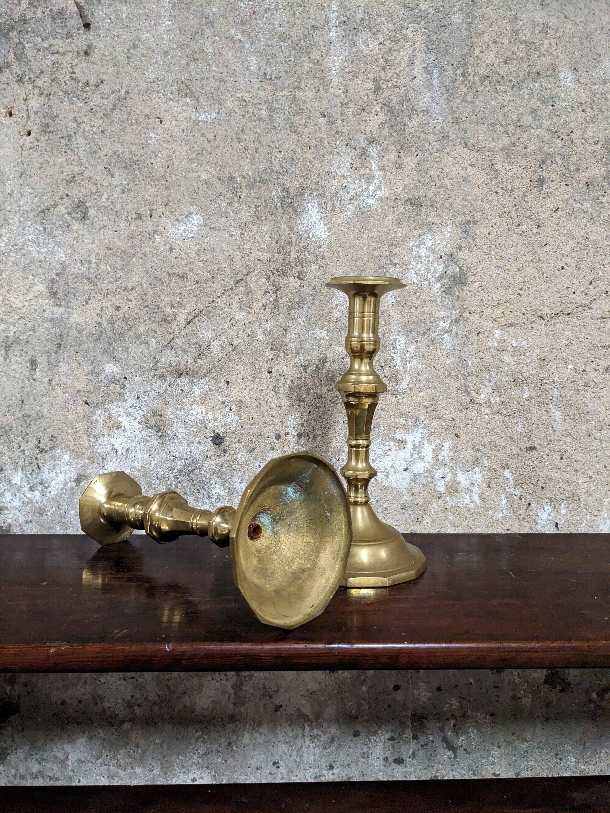 Pair of brass candlesticks