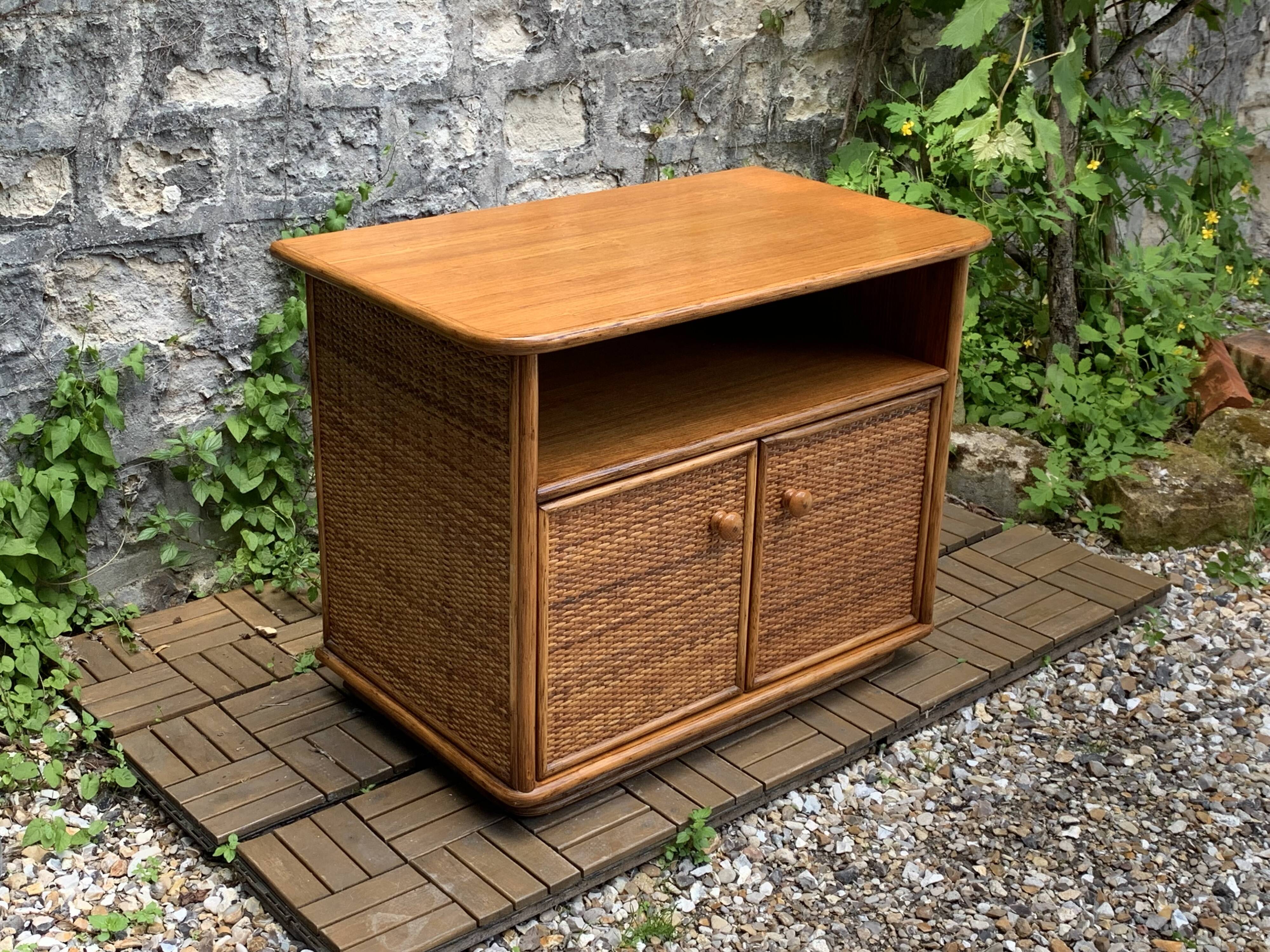 Oak rattan and woven wicker furniture 1980