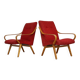Pair of red armchairs 6953 by Jaroslav Smidek for Ton Bystrice Thonet 1960