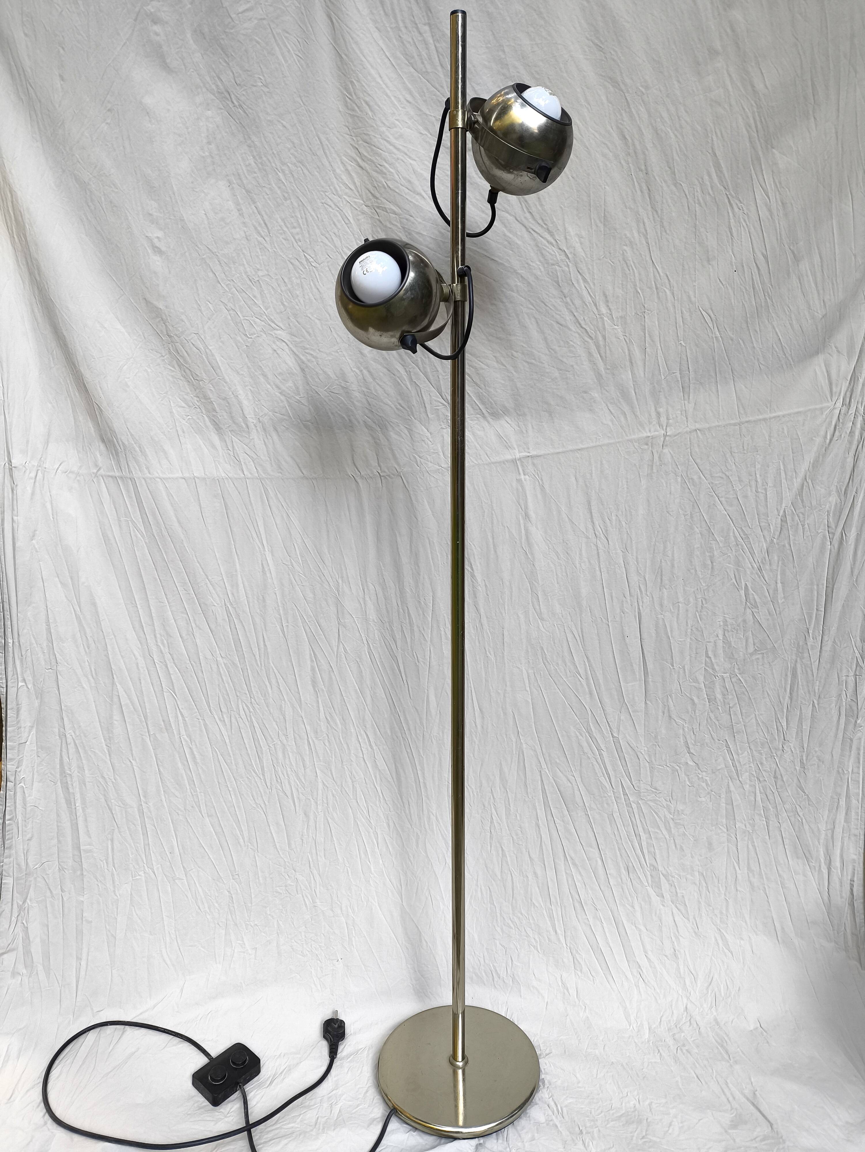 Vintage eyeball chrome floor lamp 1970