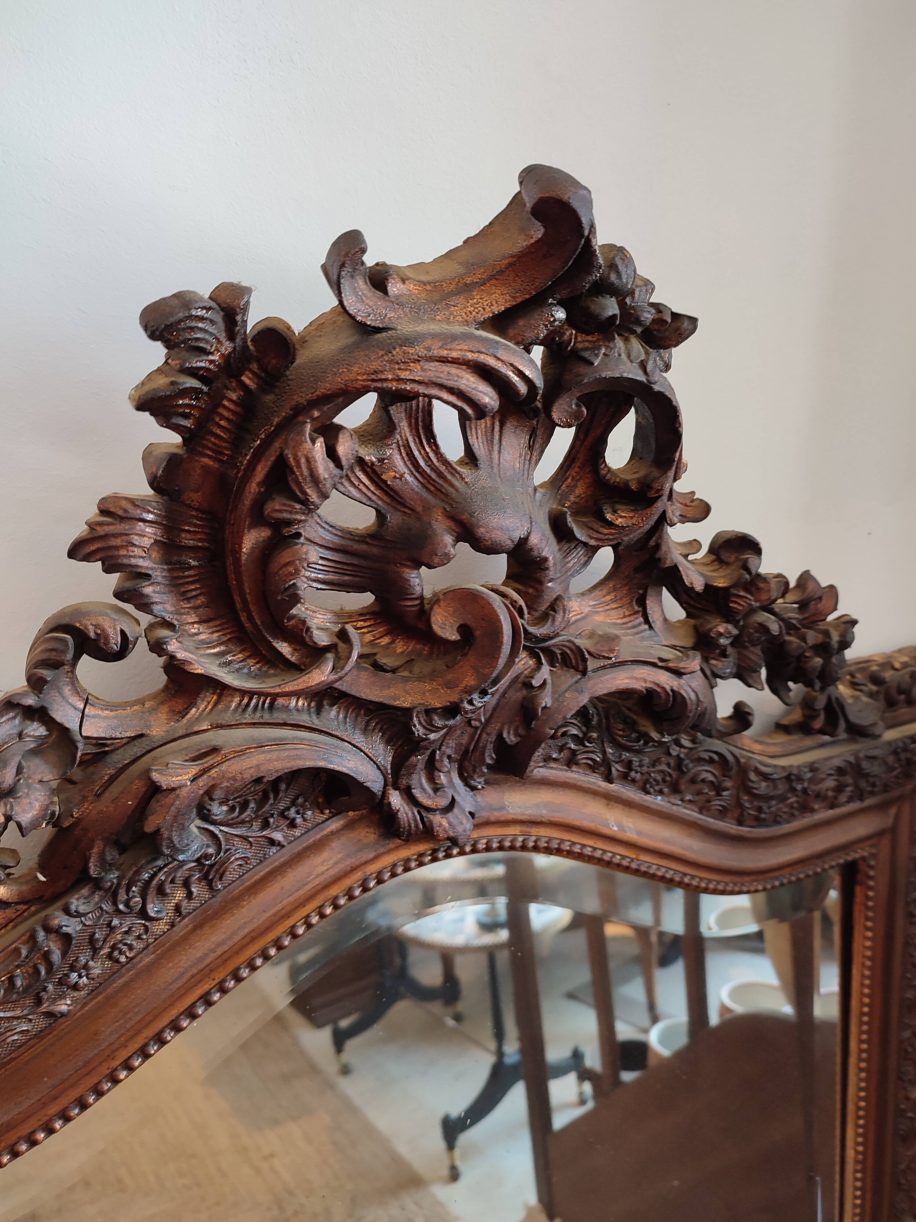 Old pediment mirror