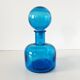 Bouteille - carafe italienne Empoli bleue fleur de lys 1960