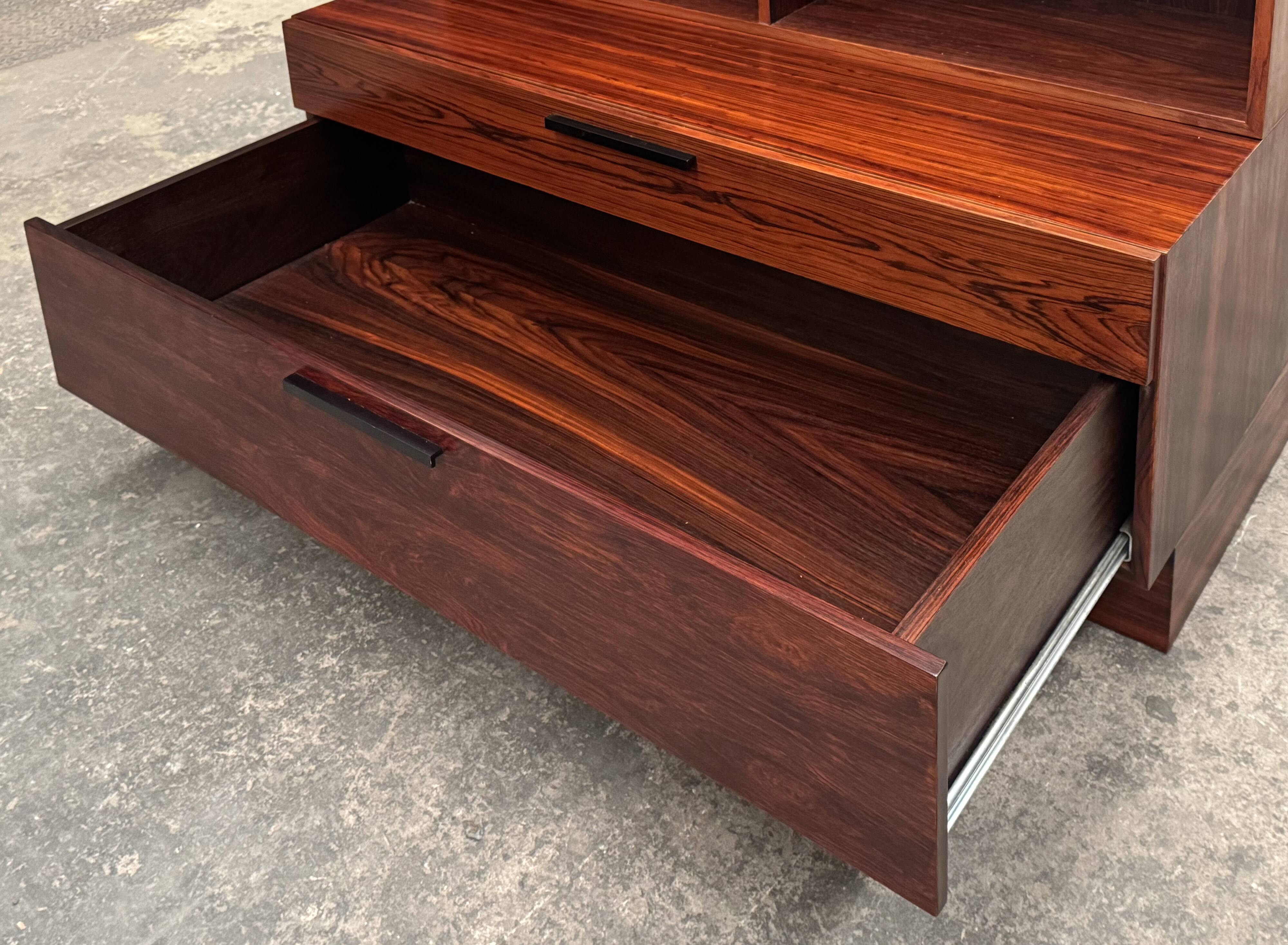 Scandinavian library in rosewood designed by Ib Kofod Larsen.