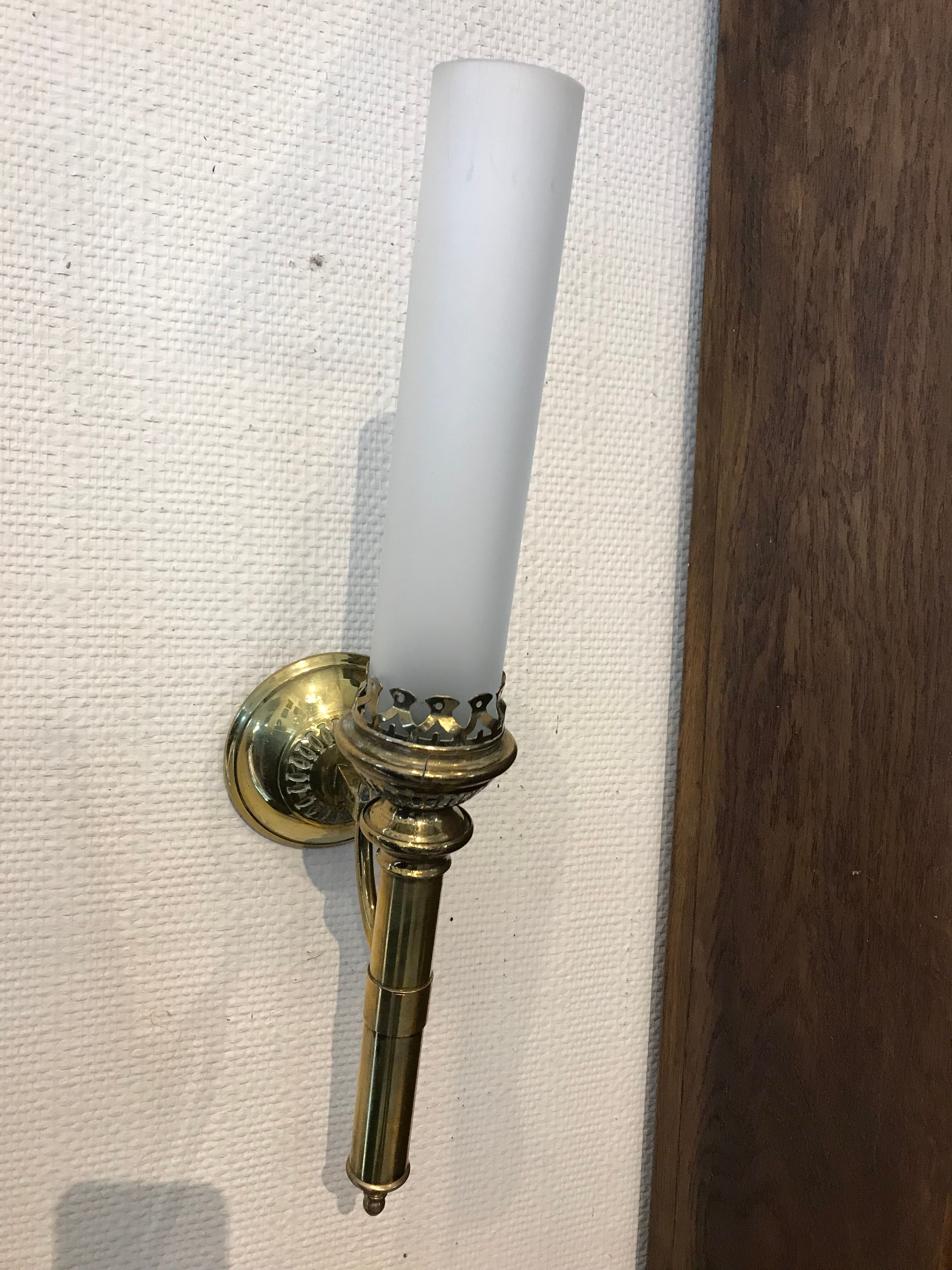 Pair of copper wall sconces