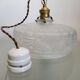Lampe de plafond Art nouveau en persglas forgé avec décor floral, Frankrijk