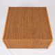 Series of 4 low tables made of cord and pine, France, 1980s.