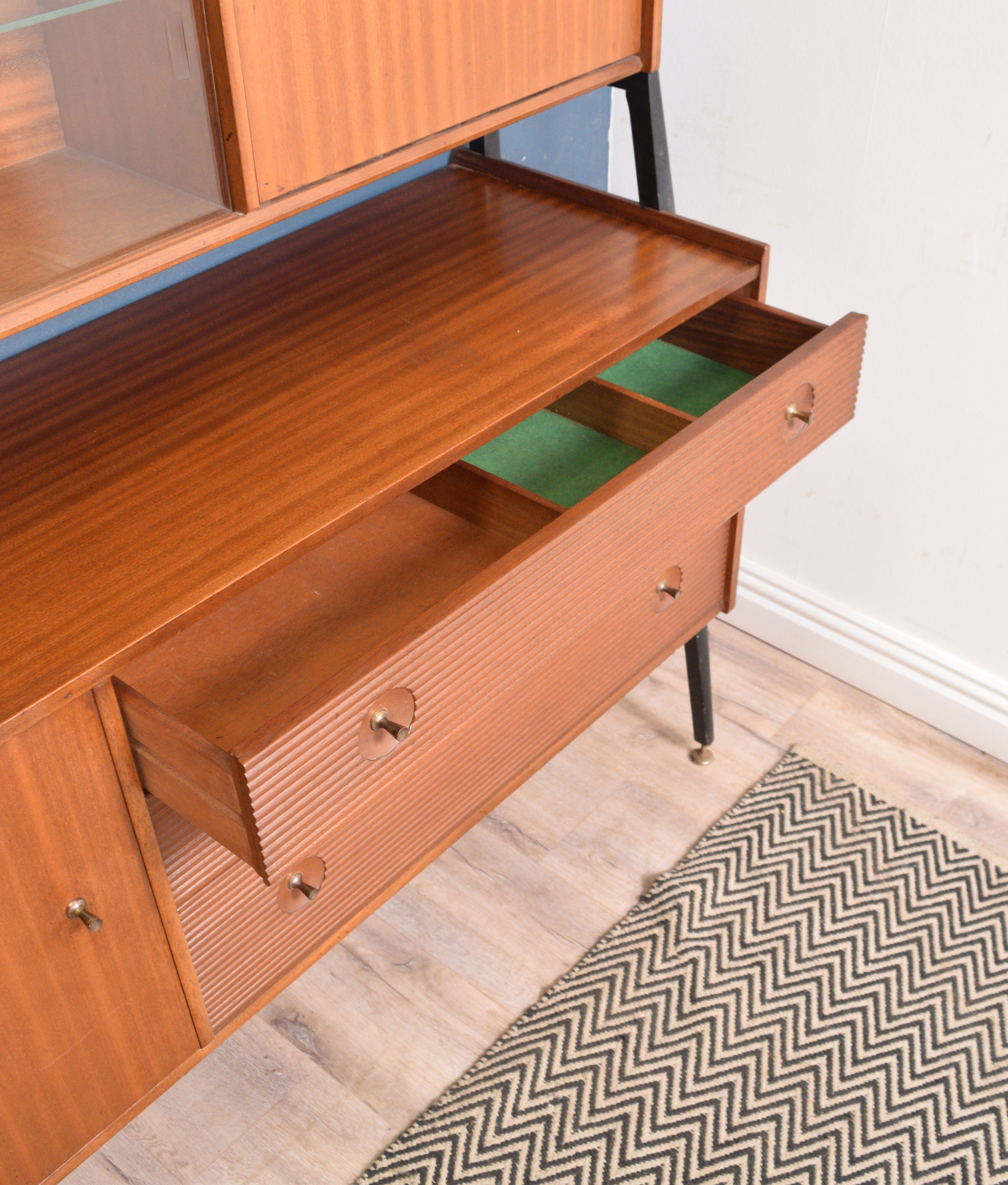 Restored Teak 1960s Nathan High Sideboard Cabinet