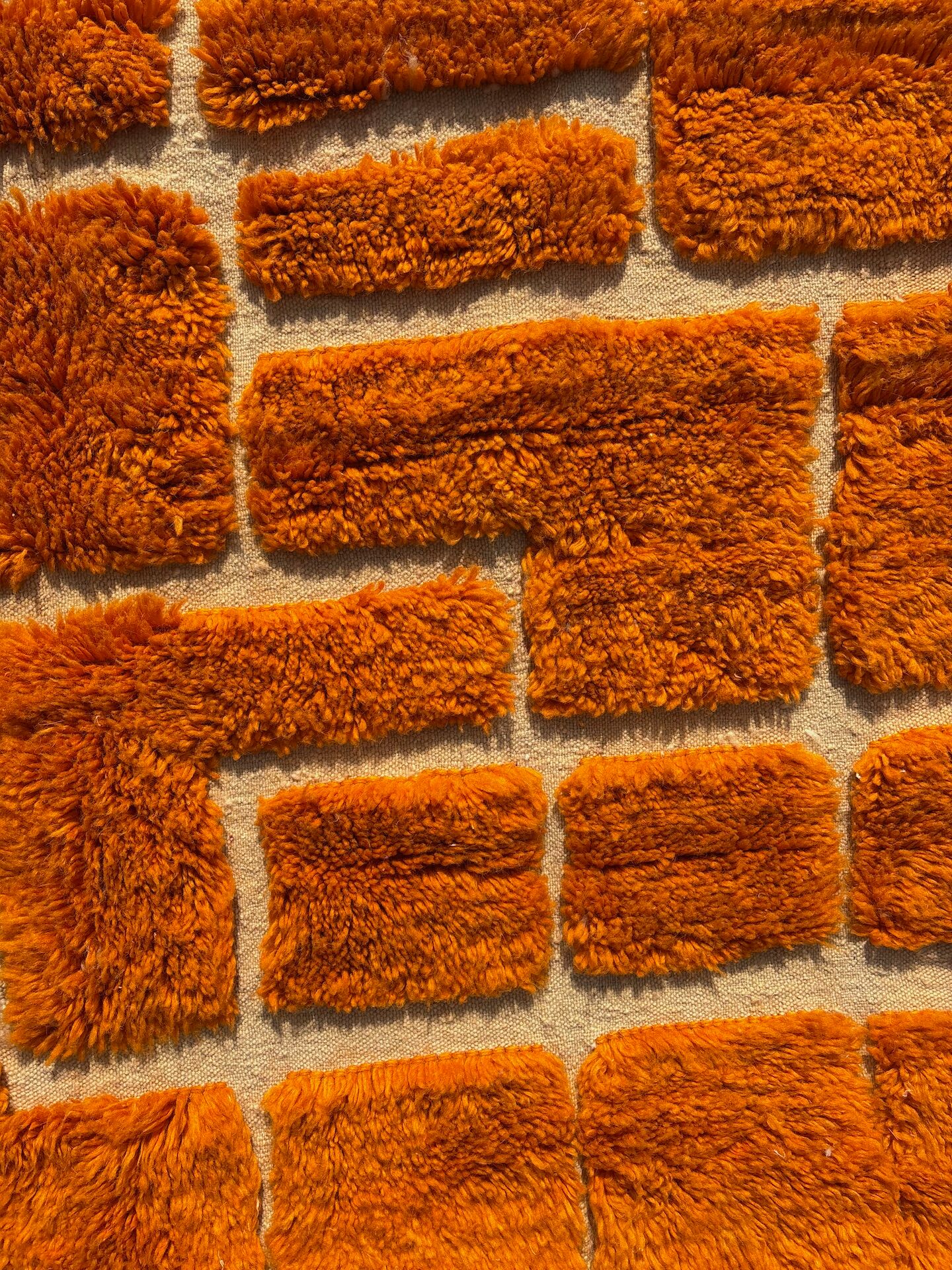 Clementine - Custom orange wool Berber rug