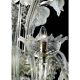 Romantic Transparent Murano Glass Chandelier with White Floral Elements