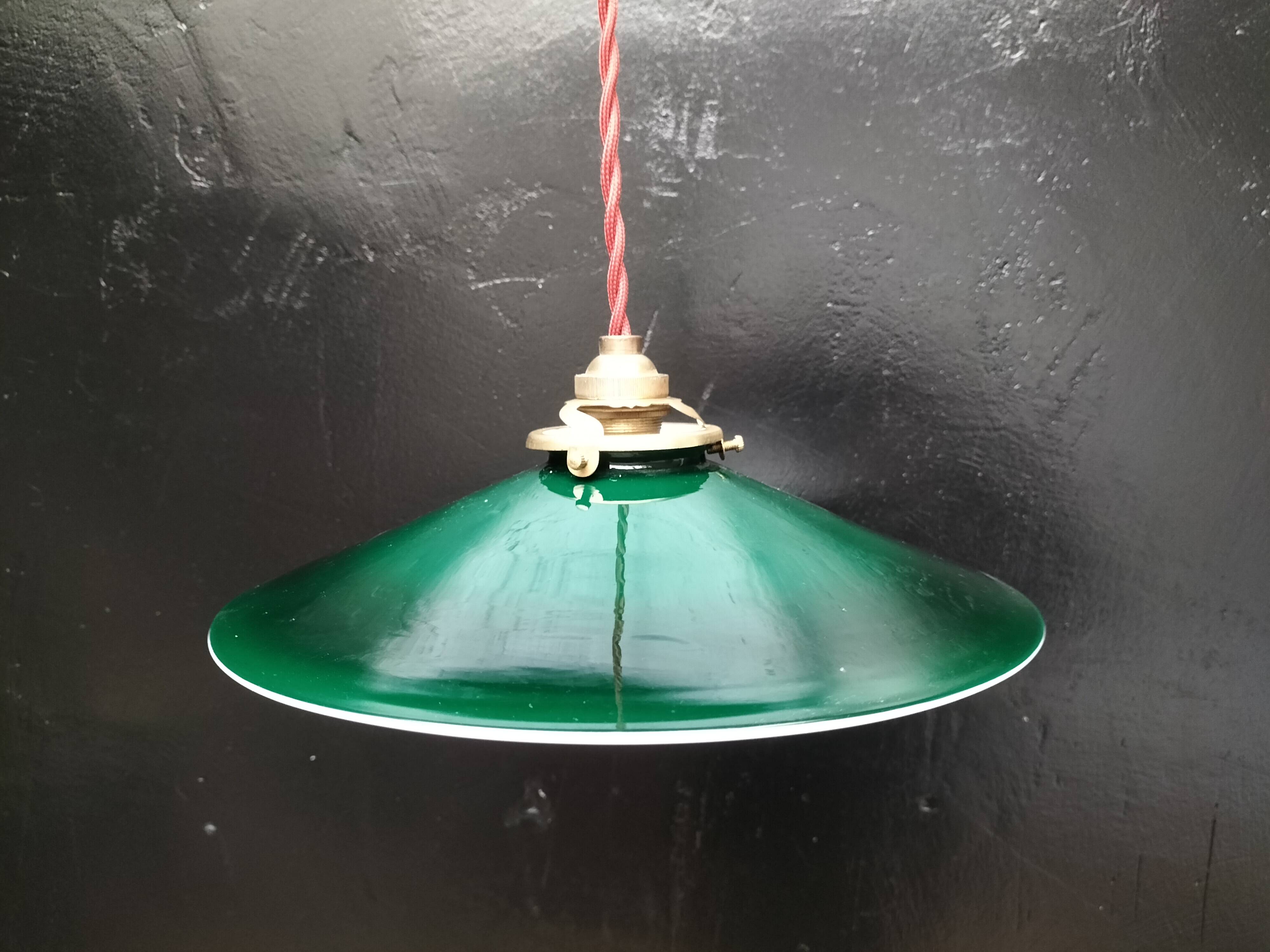Green opaline pendant light