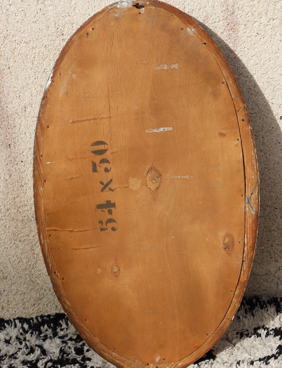 Miroir ovale biseauté Art déco