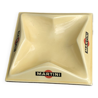 Grand cendrier publicitaire MARTINI, en ceramique emaillee jaune pale, PROCERAM, aubagne, provence
