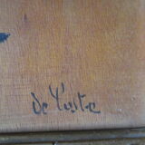 2 antique paintings from the 1700s in golden frame painter De'loste