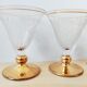 Ensemble de 4 verres gravés au pied doré