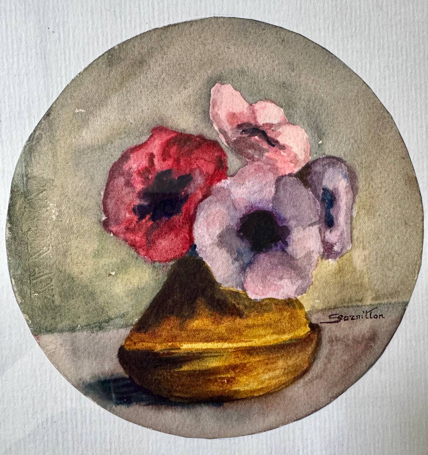 Still life with Nasturtiums signed Cornillon 20th century