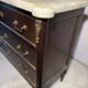 Commode with 3 drawers in Louis XVI style, marble and gilded bronze.