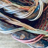Pair of colorful wicker baskets