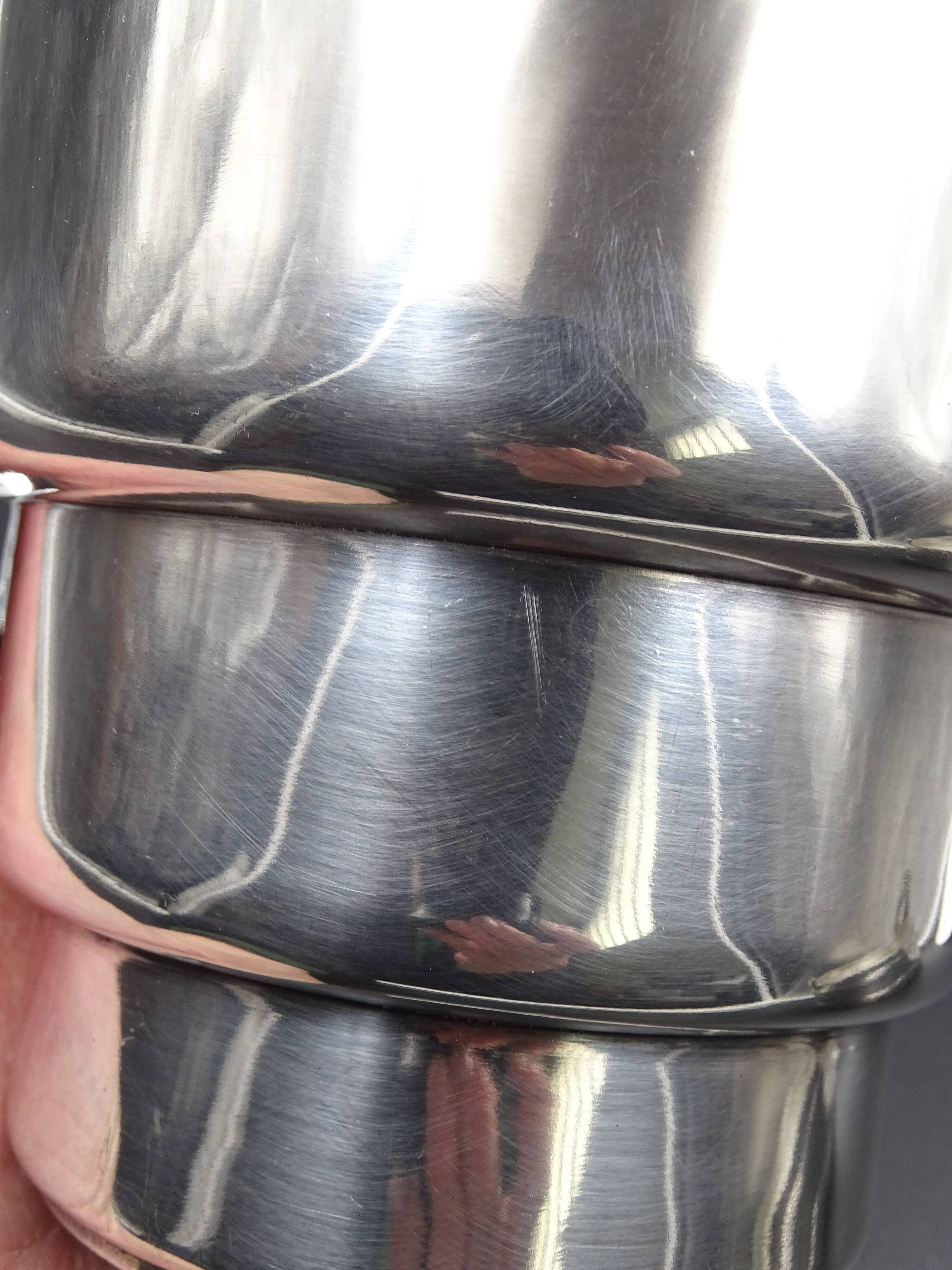 Silver metal ice bucket circa 1950