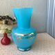 Florentine blue opaline vase Italy - Mid Century