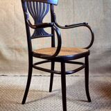 Fischel Jugendstil bistro armchair in curved wood, Thonet period