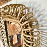 Rattan mirror, circa 1960 54x54cm