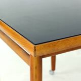 Table d'appoint sur roulettes en chêne, Tchécoslovaquie 1970
