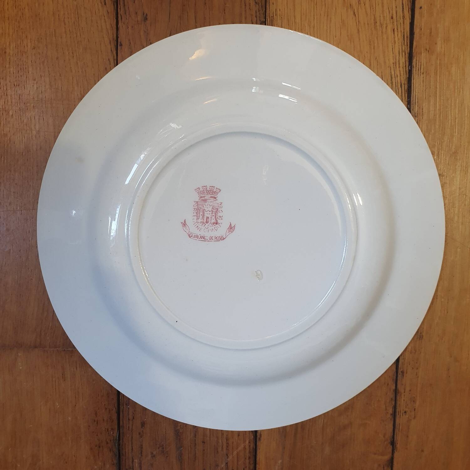 6 plates Terre de Fer Gien Garland of Roses