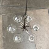 Mid-century metal and glass candle holder suspension from Denmark, 1960s.