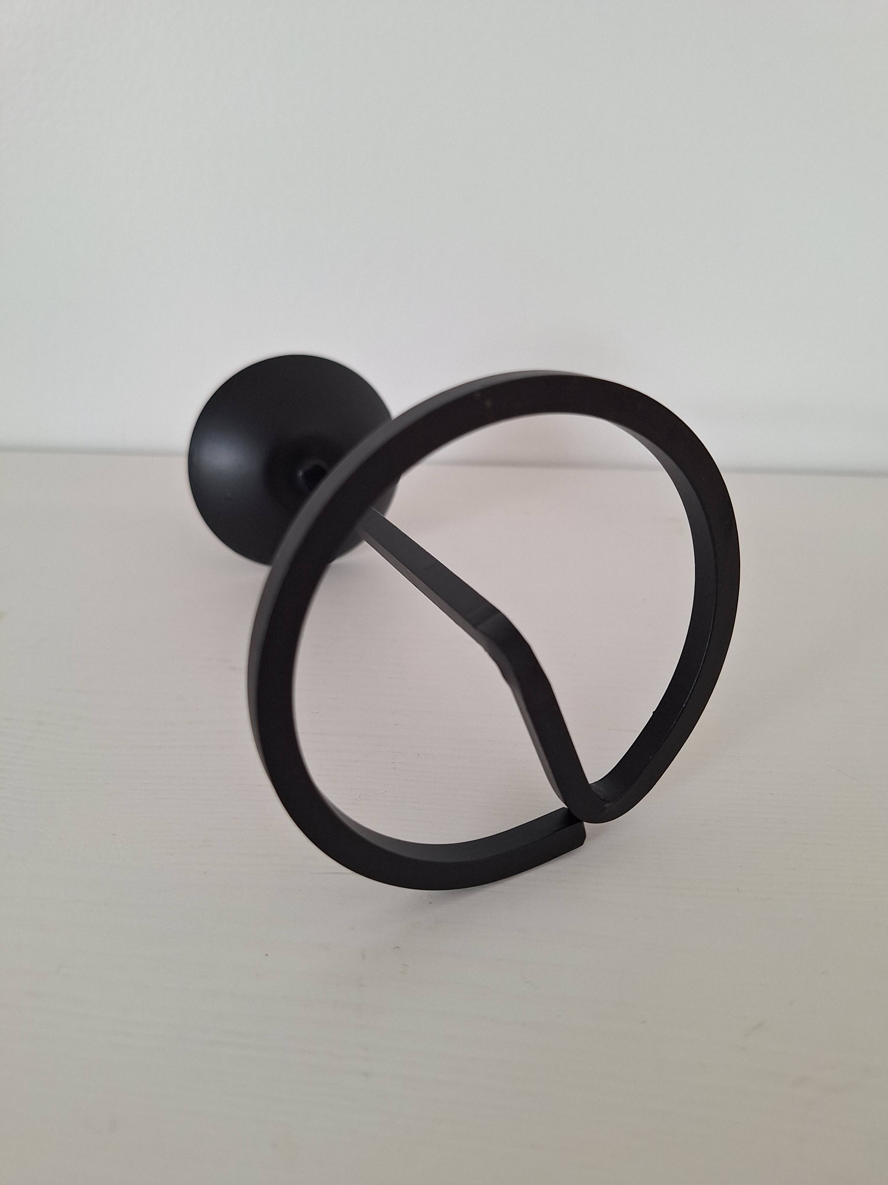 Black wrought iron candle holder