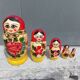 Decorative Russian Matryoshka dolls made of hand-painted wood.