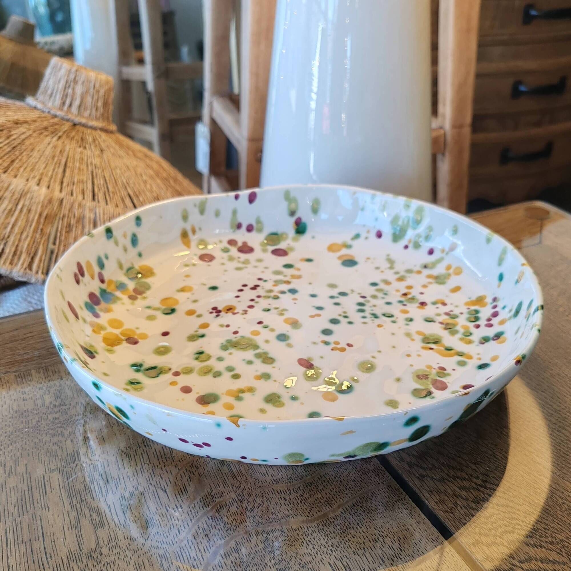 Deep plate - khaki terrazzo