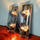Pair of chrome metal and smoked glass wall sconces, 1970s.