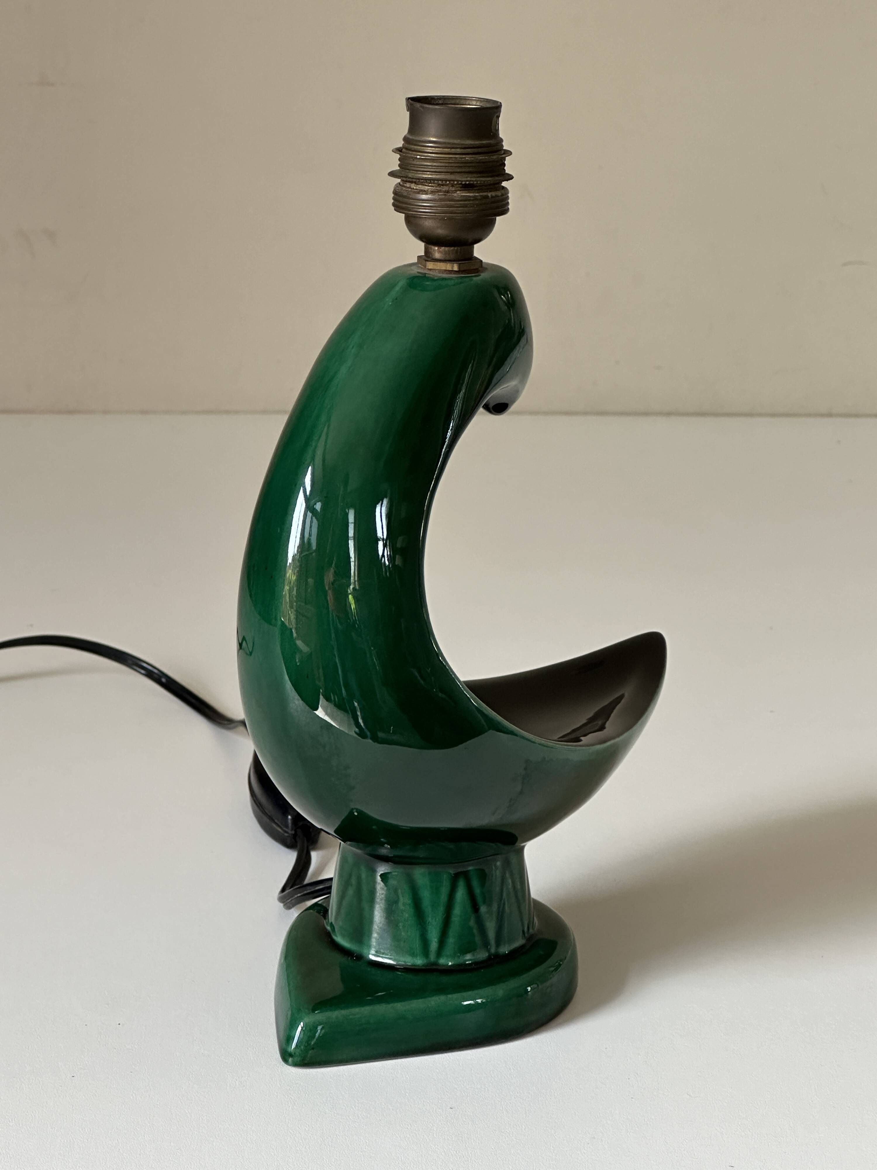 Vintage ceramic bird lamp from the 60s