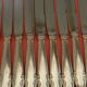 Set of 11 knives handle silver metal stainless steel blade