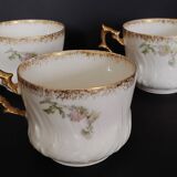 Emile Bourgeois Paris porcelain tea cups large deposit E. Bourgeois 1900