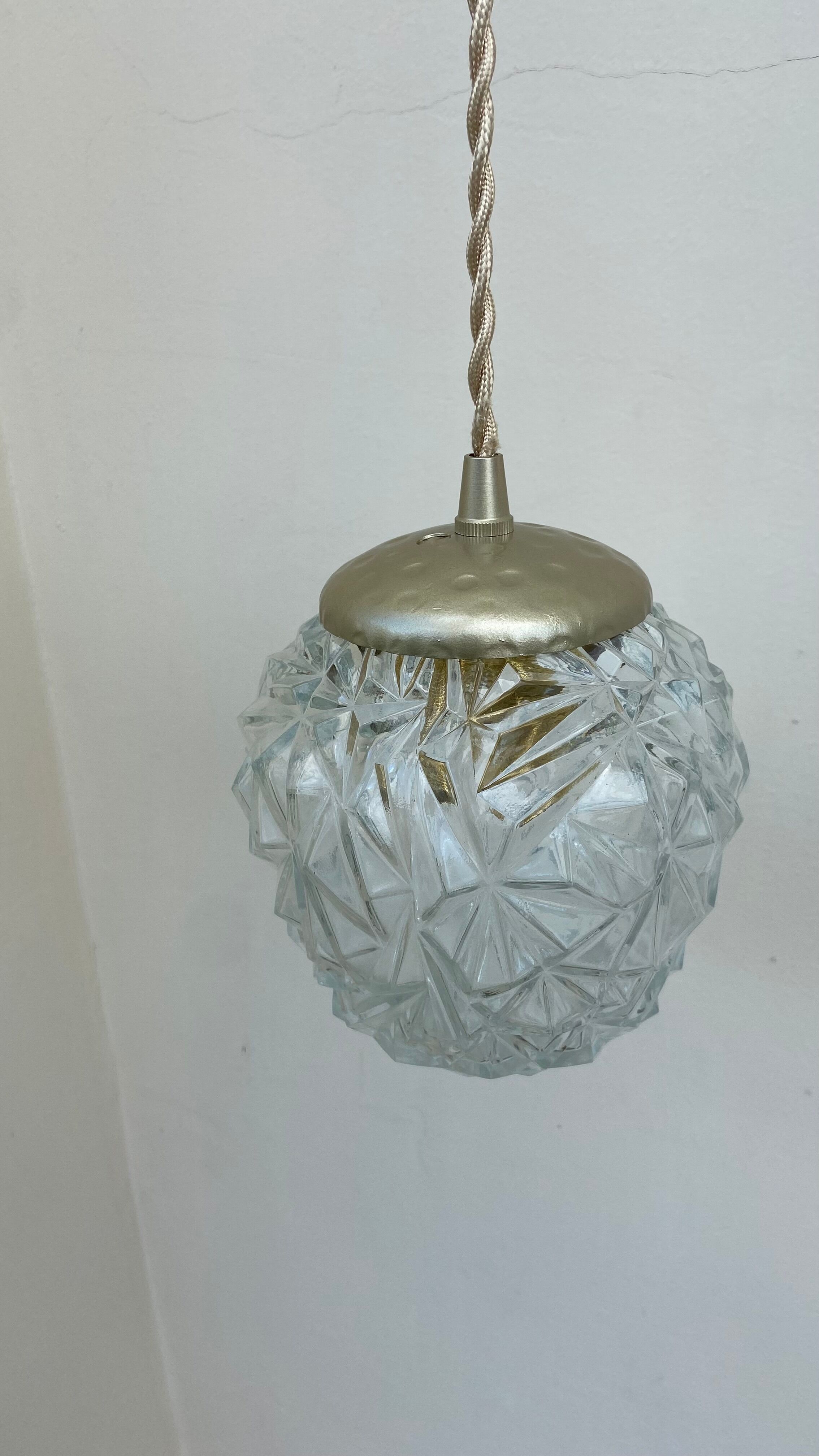 Vintage Origami glass pendant lamp
