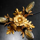 Banci firenze gilded flush mount italian wall lamp, 1960s