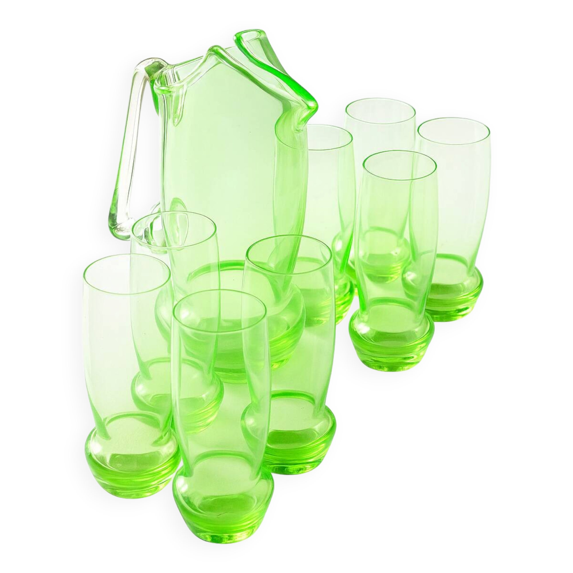 9-piece orangeade service in uraline/uranium