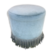 Pouf en velours bleu