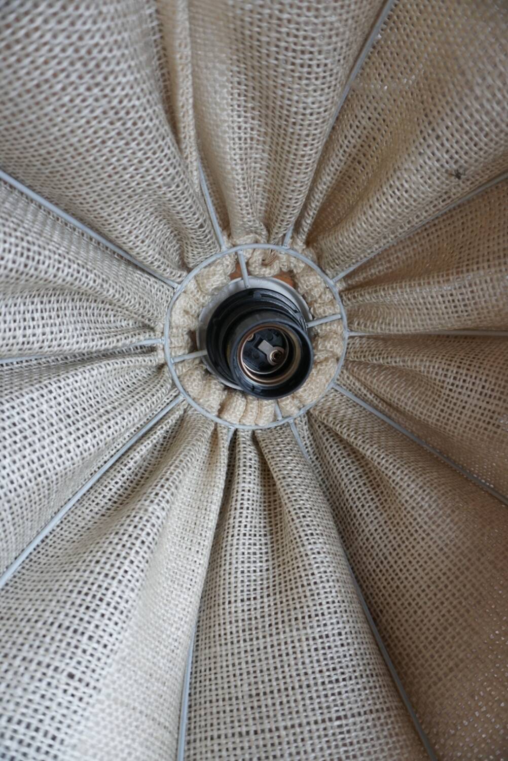 3 70s pendant lights - fabric and rattan