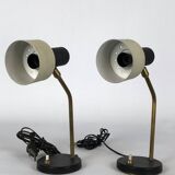 Mid-century Italian adjustable cone table lamps