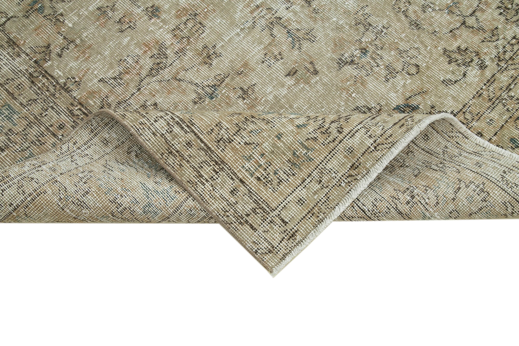 Handwoven antique anatolian beige carpet 200 cm x 316 cm - 36636