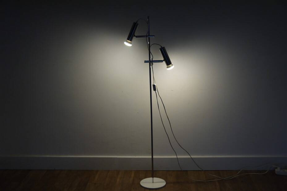 1970s designer floor lamp with 2 lights