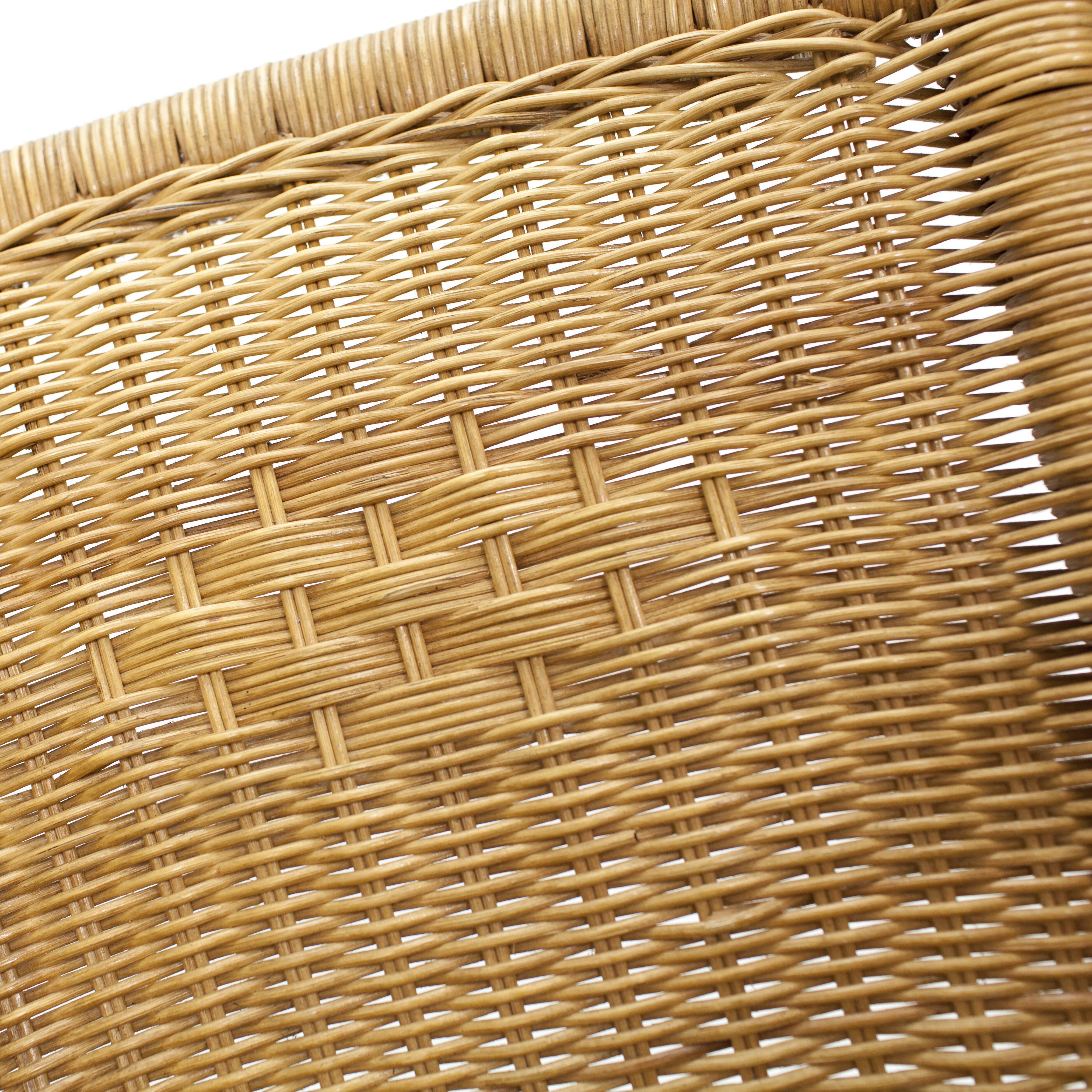 Pair of rattan and wicker armchairs 1960s